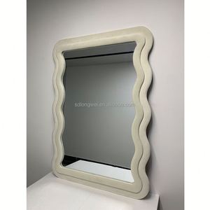 Miroir mural en verre sur toute la longueur, design artistique moderne, cadre en velours, forme spéciale pour salle de bain, art déco ondulé au sol - Product Image 3