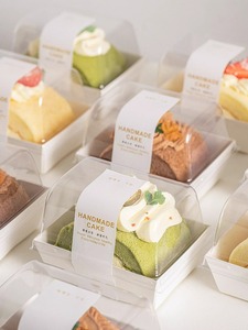 Bán buôn tùy chỉnh Baking cuộn bánh Đóng gói hộp giấy với nắp trong suốt cho tiệm bánh cà phê Takeaway hiển thị hộp giấy - Product Image 6