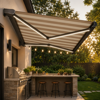 Auvent rétractable motorisé électrique, fixation murale, aluminium, imperméable, protection solaire pour patio, manuel/électrique