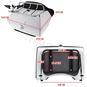 Caja de equipaje Universal <span class=keywords><strong>para</strong></span> motocicleta, alforja trasera de 48 L, <span class=keywords><strong>con</strong></span> estante <span class=keywords><strong>para</strong></span> Harley XL 1200 883 Touring, color negro - Product Image 5