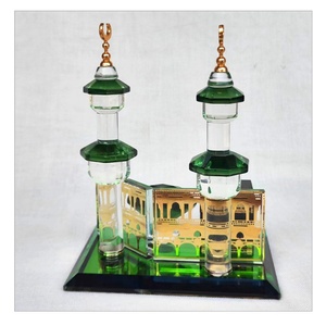 Fábrica de Artesanía en Cristal Vende al por Mayor Símbolos Islámicos Pintados en Oro, Decoraciones de Mesa para Fiestas Musulmanas, Artículos para Ramadán - Product Image 5