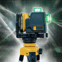 Kit de niveau laser vert DW089LG industriel de haute qualité, auto-nivelant, 12 lignes 3D 3x360, batterie lithium 12V, 520nm, portée 40m, pour intérieur