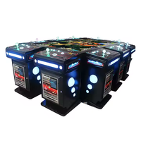 Machine de jeu d'arcade de tir aux poissons multicolore à monnayeur avec support anglais, durable, facile à utiliser, kit complet