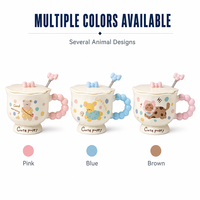 Tasse à boire pour chat à pois la plus vendue avec couvercle et cuillère pour couples, livraison rapide, carton d'exportation, prix pour commande en gros