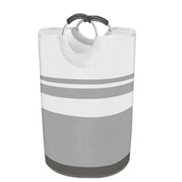 Panier à linge pliable grande capacité en plastique avec poignée en aluminium pour salle de bain, rangement de vêtements sales et de jouets, avec espace de rangement pour tapis de yoga
