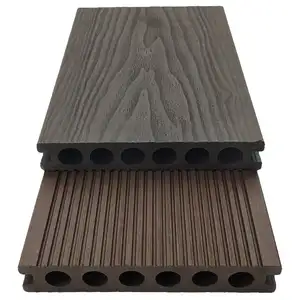 Houten Oppervlak 3d Diepe Embossing Outdoor Wpc Decking Holle Wpc Composiet Terrasvloer