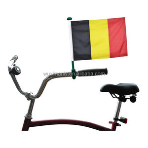 Drapeau de <span class=keywords><strong>vélo</strong></span> 2026 en promotion – Mât de drapeau 5,5*8 pouces – Drapeau belge double face imprimé 100 % polyester - Product Image 1