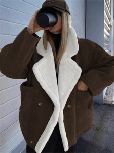 Nuova Collezione Autunno-Inverno 2025: <span class=keywords><strong>Cappotto</strong></span> in Pelliccia d'Agnello da <span class=keywords><strong>Donna</strong></span>, Moda Elegante e Comoda, Stile Retrò - Product Image 1