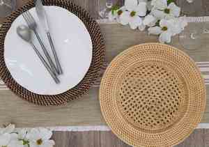 Plato de Carga Desechable Ecológico de Ratán Hecho a Mano, Vajilla Elegante y de Lujo para Hoteles y Restaurantes - Product Image 5
