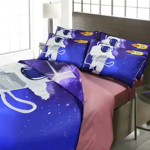 Parure de lit impression numérique chinoise, ensemble de literie de luxe, housse de lit 3d, coton pour enfants, taille pleine, bon marché,