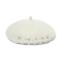 Béret en Laine Hiver Scintillant pour Femme avec Strass et Perles – Couleur Unie – Nouveauté Tendance