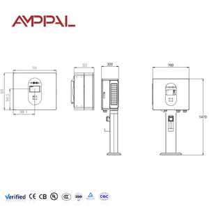 สถานีชาร์จรถยนต์<span class=keywords><strong>ไฟฟ้า</strong></span> AMPPAL 60KW หน้าจอ 7 นิ้ว ระบบชาร์จอัตโนมัติเต็มรูปแบบ แบบติดผนัง สำหรับชาร์จรถยนต์ไฟฟ้าหลายคัน - Product Image 4
