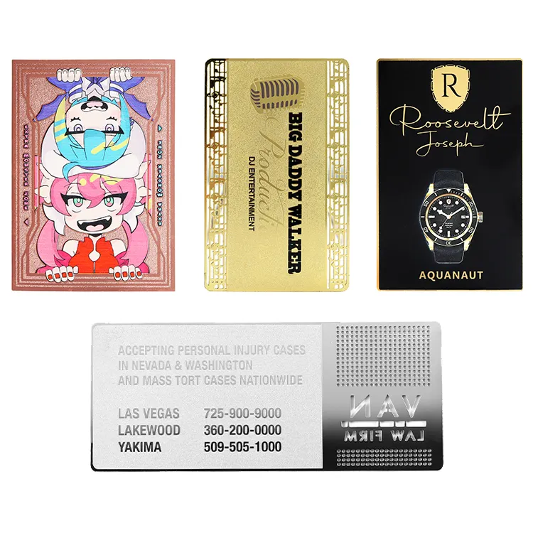 Metal crafts luxury credit card stainless steel engrave laser logo custom metal printing business card with logo