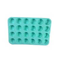 Moule à pâtisserie en silicone rond à 24 cavités, parfait pour la cuisson de mini-gâteaux et de pâtisseries pour le thé de l'après-midi