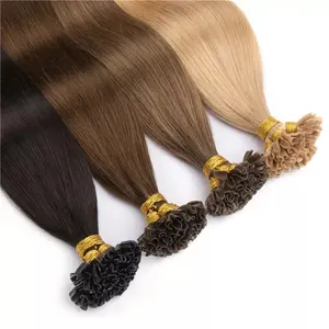 Wholesale Italian Keratin Glue Bond U Tip Hair Extensions Human Hair 100% Russian Virgin Remy Keratin Pre Bonded Hair Extensions