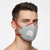 Masques faciaux jetables pliés FFP3 NR D certifiés CE EN149 à 6 couches avec valve, filtration anti-poussière à 99%