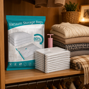20packs Great High Quality Portable <b>Vacuum</b> Compression <b>Storage</b> <b>Bag</b> for Clothes Automatic White <b>Vacuum</b> Electric Pump - Product Image 1
