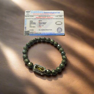 Pyrite <b>Crystal</b> <b>Bracelet</b> for Men & Women – With Vajra Symbol & Om Mani Padme Hum Mantra Charm - Product Image 2
