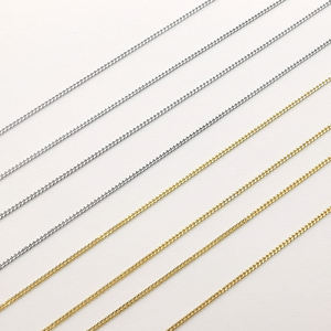 Collier classique Simple en or véritable, chaîne à bordure délicate, chaîne en or véritable 9K pour collier bijoux - Product Image 4