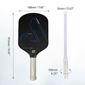 Raquette de pickleball professionnelle en fibre de carbone T700, surface texturée mate tissée, noyau en nid d'abeille PP, adhérence et rotation améliorées, vente en gros - Product Image 2
