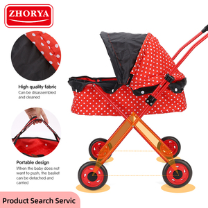 ZHORYA Pretend to Play with Cute Iron Stroller Baby <strong>pink</strong> Toy EVA Wheels Baby Stroller <strong>Walker</strong> - Product Image 3