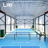 Structure de toit en acier pour extérieur avec couverture en tissu PVC, tente de construction temporaire pour terrain de padel et de pickleball
