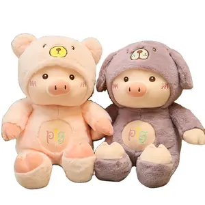 AIFEI खिलौना इंटरनेट सेलिब्रिटी सुअर गुड़िया आलीशान खिलौना तकिया सुअर सुंदर लड़की बिस्तर पर सो रही है जन्मदिन का उपहार