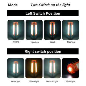 3-đầu có thể điều chỉnh đa chức năng không thấm nước có thể gập lại Tripod năng lượng mặt trời Powered Type-C <span class=keywords><strong>LED</strong></span> làm việc ánh sáng cho trường hợp khẩn cấp ngoài trời - Product Image 4