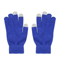 Moufles ou Gants en Tricot Acrylique Noirs Chauds d'Hiver Tactiles à Logo Personnalisé