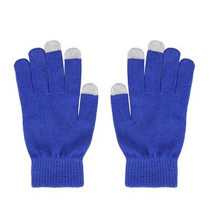Biểu tượng tùy chỉnh Acrylic mùa đông ấm đen dệt kim găng tay màn hình cảm ứng ngón tay găng tay - Product Image 3