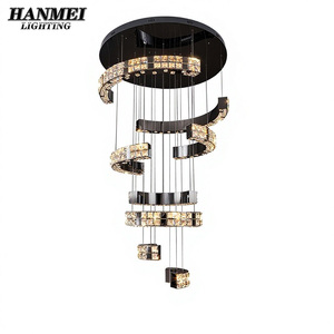 Modern Luxury <b>Crystal</b> <b>Chandelier</b> Stainless Steel High-End Warm White Middle Adjustable Dining Room Bedroom Living AC Power HM-AJ - Product Image 1