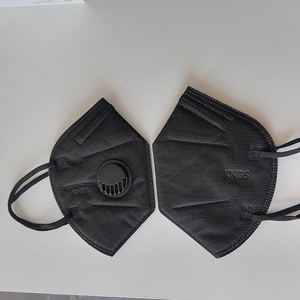 Pabrik Grosir Masker KN95 GB2626-2019 Penjualan Langsung Berkualitas Tinggi Sertifikasi CE Masker KN95 Hitam Sekali Pakai dengan Katup Tanpa Logo - Product Image 4