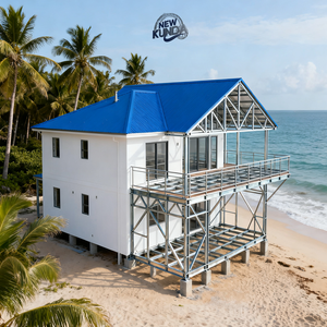 Villa préfabriquée en acier léger, structure en acier, belle apparence, structure robuste, y compris l'eau et l'électricité - Product Image 5