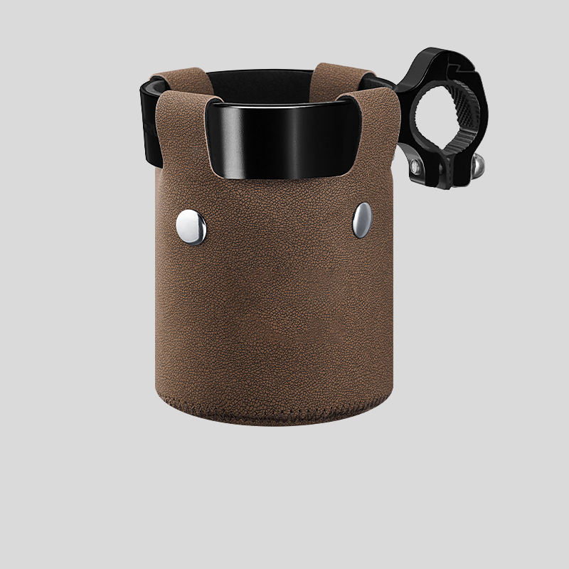 Black cup holder + dark coffee-colored mesh surface