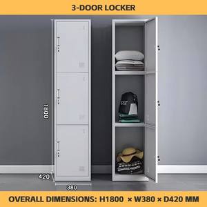 Armario Metálico Certificado y Probado, Mueble <span class=keywords><strong>de</strong></span> Guardarropa Individual <span class=keywords><strong>de</strong></span> Acero para Dormitorio - Product Image 3