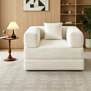 Canapé-lit pliable grand format style nordique à prix abordable, avec coussin en mousse et siège individuel réglable, confortable - Product Image 5
