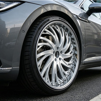 Nouvelles jantes en alliage d'aluminium forgé 2 pièces 6061-T6, finition argent brossé avec lèvre polie, cinq branches 5x44 pour Mercedes et Audi