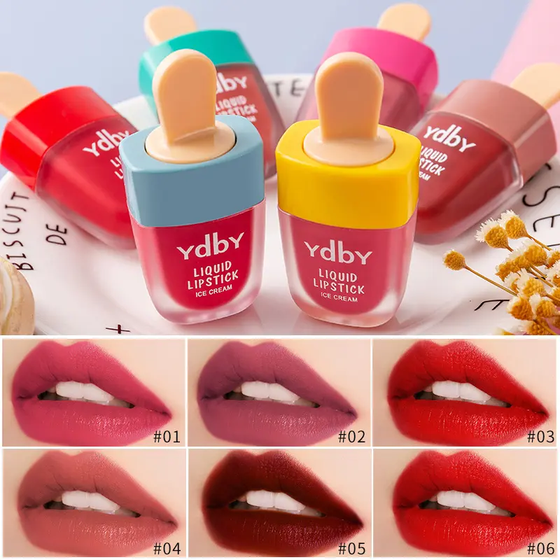 Ice Cream lip gloss hot sale waterproof long lasting lip gloss lipstick for women ready to ship