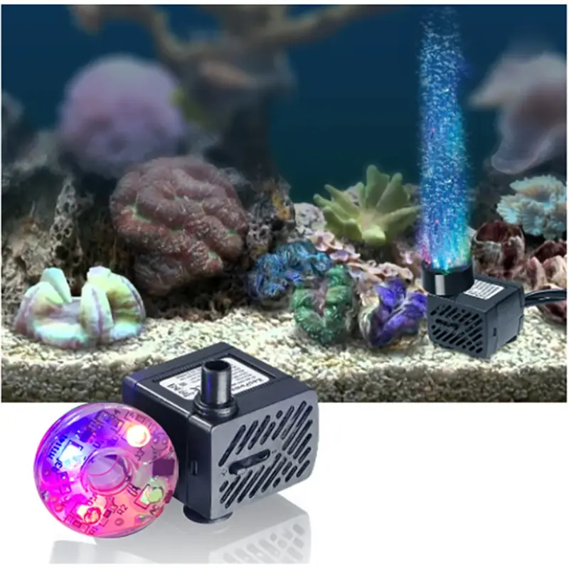 Zaohetian 3W 4W 5W Kleine Dompelbare Waterpomp Fish Tank Fontein Pomp Dompelbare Aquarium Pomp Met Lamp