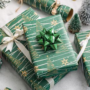 Yarcony Kraft Christmas Tree <b>Wrapping</b> <b>Paper</b> 17 Inch X 33 Feet Recyclable Gift Craft <b>Paper</b> - Product Image 3