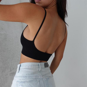 Soutien-gorge de Sport <span class=keywords><strong>court</strong></span> pour femmes, débardeur, camisole, couleur noir et <span class=keywords><strong>blanc</strong></span>, pour le Fitness, grande quantité commander, été, - Product Image 5