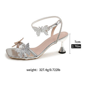 Nouvelles pantoufles de luxe <span class=keywords><strong>pour</strong></span> <span class=keywords><strong>femme</strong></span>, talons hauts sexy, papillon incrusté de diamants, dessus en PU en forme de X, chaussures de voyage et de loisirs <span class=keywords><strong>pour</strong></span> <span class=keywords><strong>femme</strong></span> W-DQ-09 - Product Image 3