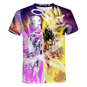 T-shirt a maniche corte da uomo in maglia 180g poliestere/cotone con stampa digitale 3D <span class=keywords><strong>anime</strong></span> giapponese Dragon Goku, spedizione gratuita - Product Image 3