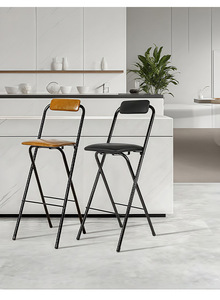 كرسي بار حديث قابل للطي - كرسي عالي مع مسند للظهر للمنزل والبار والفندق وغرفة الطعام - Product Image 3