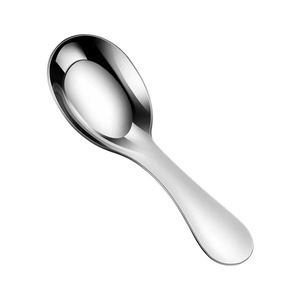 Cuchara de alimentación para niños pequeños de acero inoxidable 316 de primera calidad, cucharas de entrenamiento para bebés con mango corto y base plana, vajilla portátil para niños - Product Image 5