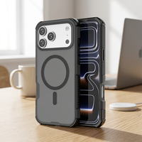 Coque de protection antichute transparente magnétique avec chargement sans fil pour iPhone 17/16/15/14/13 Pro Max