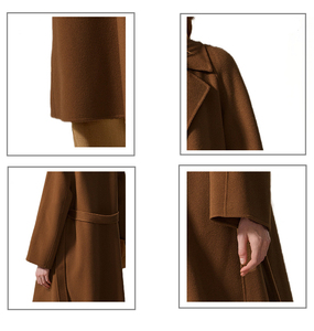 <span class=keywords><strong>Manteau</strong></span> en cachemire 100% haut de gamme personnalisé avec <span class=keywords><strong>ceinture</strong></span> pour femmes <span class=keywords><strong>manteau</strong></span> <span class=keywords><strong>long</strong></span> et ample cousu à la main à col rabattable double face - Product Image 6