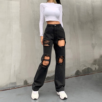 Pantalon en jean pour femme, pantalon en Denim, Seluar, Wanita, Hip Hop, Streetwear, taille haute, offre spéciale, 2023