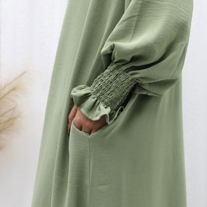 Set 2 Pezzi Abaya Modesta con Khimar per Ramadan Vestidos Hijab Overhead Burqa Abito Musulmano Arabo Copertura Completa - Product Image 4