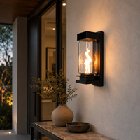 Applique murale moderne en bronze, acier inoxydable et verre trempé, personnalisable pour villa, maison, entrée extérieure, jardin, patio, éclairage extérieur